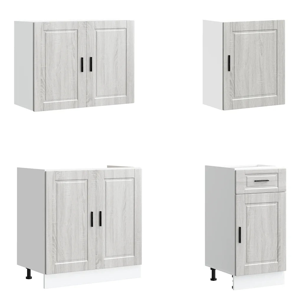 Set Mobili da Cucina 7 pz Porto Grigio Sonoma in Truciolato 3314787