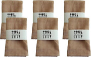 Set di 6 tovaglioli in lino e cotone 100%, dimensioni 40 x 40 cm, adatti per occasioni speciali, cucina, tavola da pranzo, ristorante (kaki)