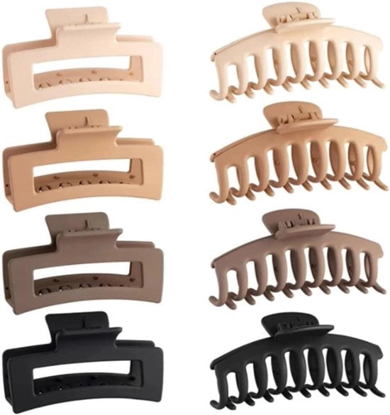Pacco di 8 grandi spille per capelli in 2 stili - Clip antiscivolo per capelli - Accessori per la styling dei capelli per donne