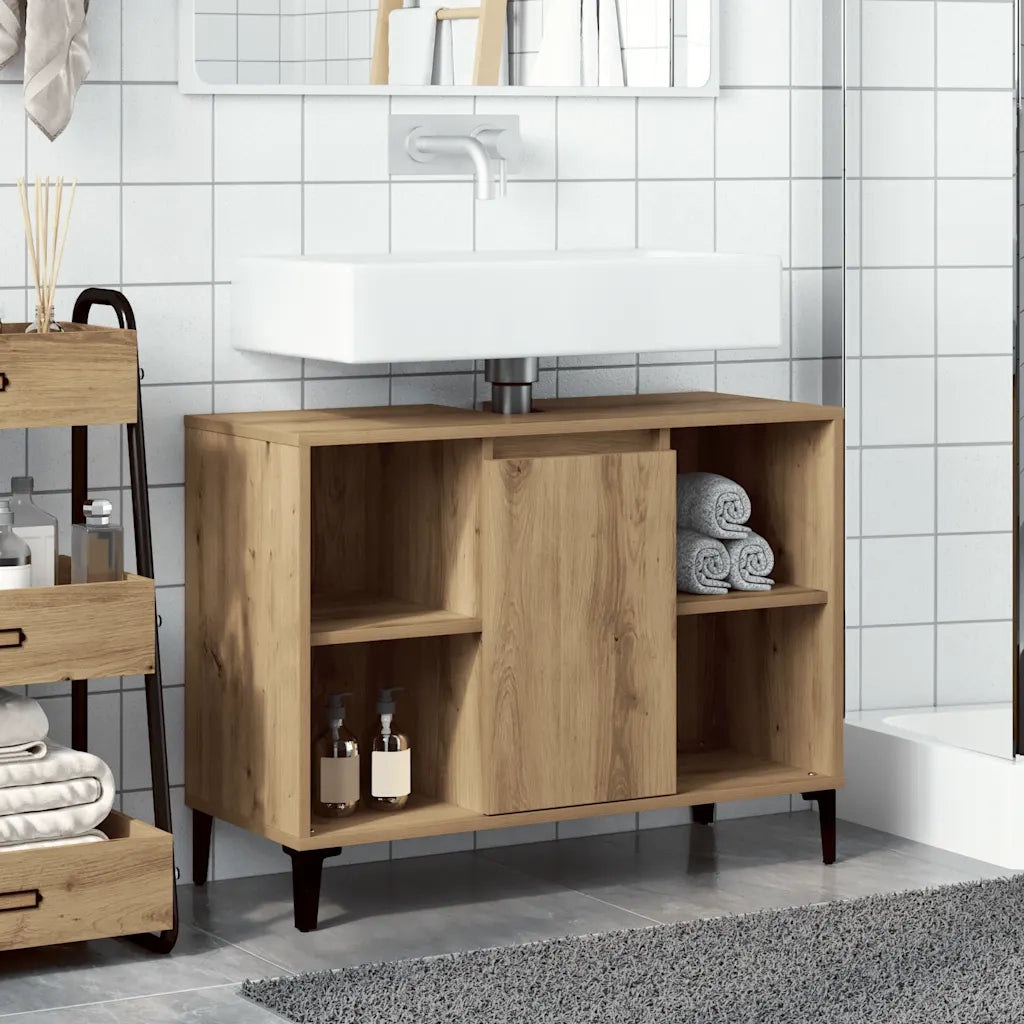 vidaXL Mobile Lavabo Rovere Artigianale 80x33x60 cm Legno Multistrato