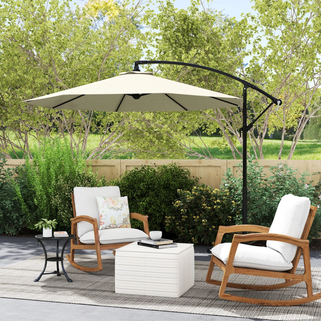 Ombrellone da Giardino ¨C zephmum ¨C Beige, Metallo, Poliestere, 3x2.5 m