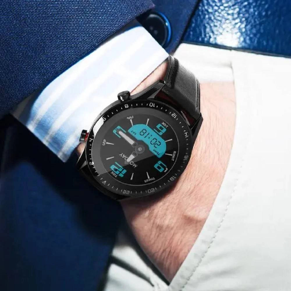 Trade Shop - Smartwatch Orologio Intelligente Bluetooth Cinturino Pelle Smart Sport Fitness Gt05 -