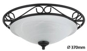 Plafoniera Rabalux Athen 3722 Ø37cm in vetro nera 2xE27