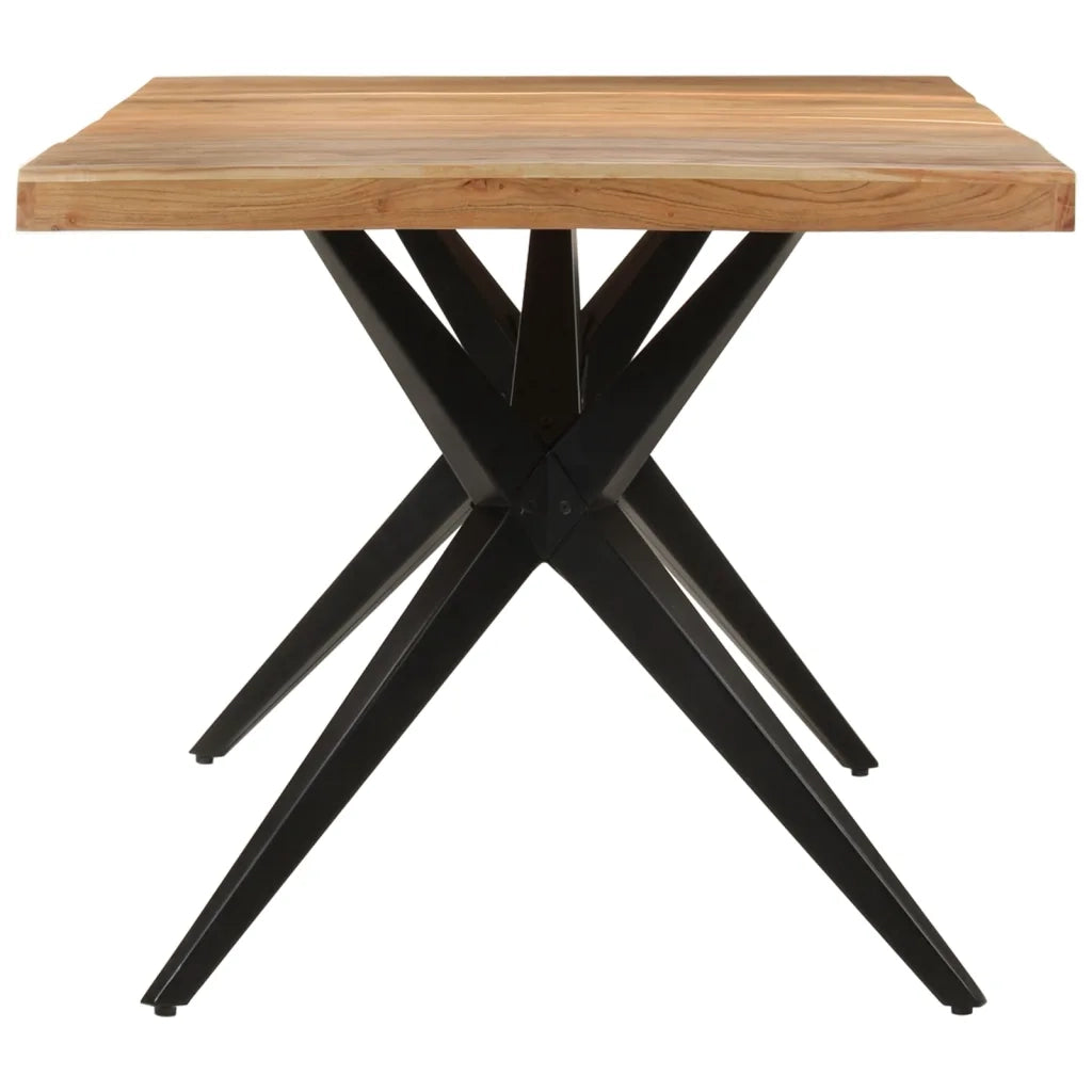 Tavolo da Pranzo Nero 180x90x77 cm in Legno Massello d'Acacia 351642
