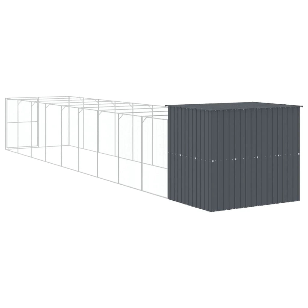 Cuccia per cani con recinto 214 x 1069 x 181 cm antracite 02_0043477