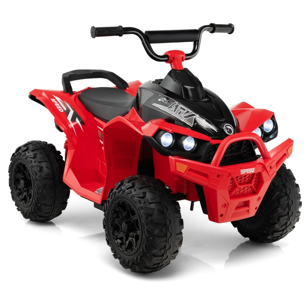 ATV elettrico per bambini a 12V, Veicolo a batteria con velocit¨¤ alta o bassa sedile comodo ruote larghe corno Rosso-Macchinine giocattoli
