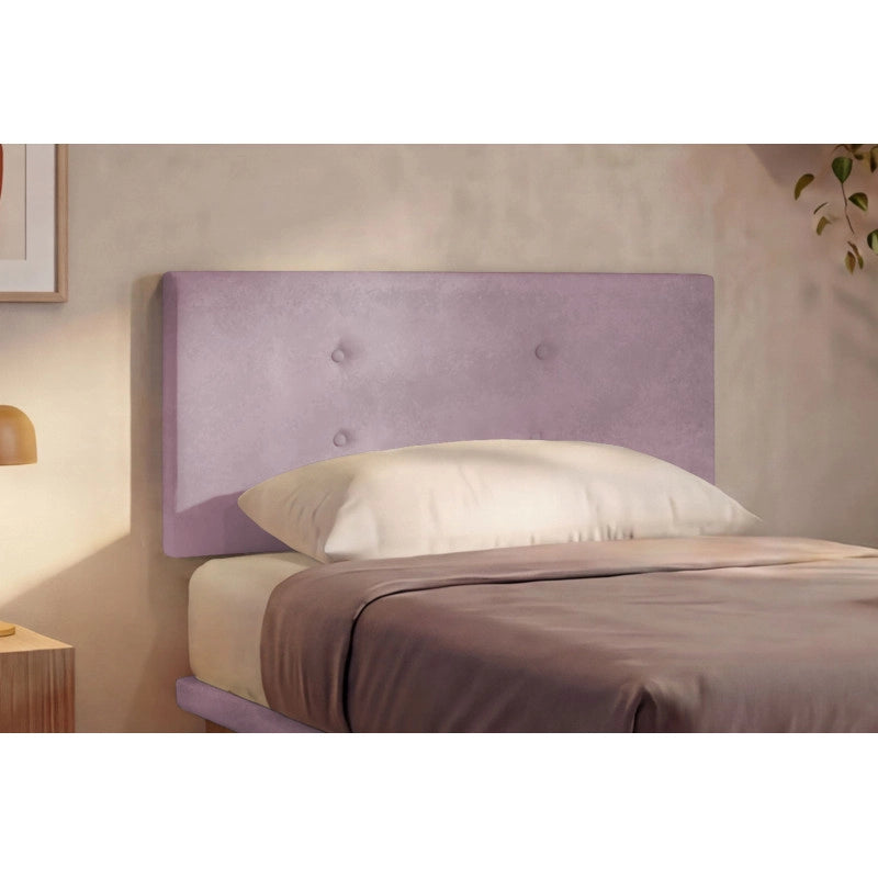Letto imbottito Singolo 80x200 cm Button - Con rete,Glicine,Microfibra