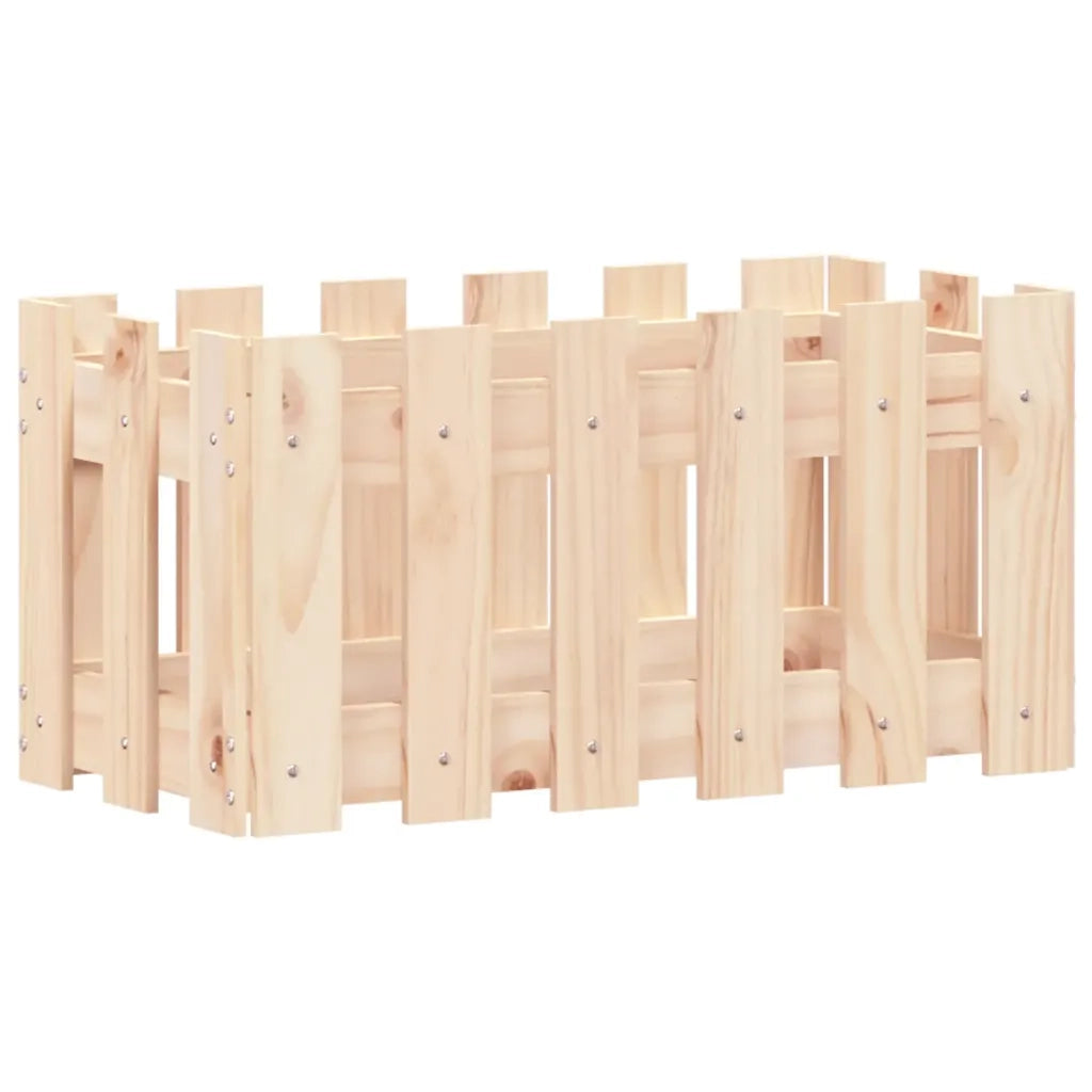 Fioriera Giardino Design a Recinzione 60x30x30 cm Massello Pino 832467
