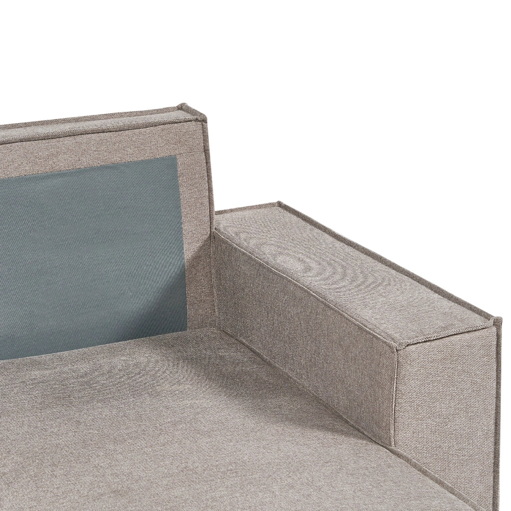 Divano letto angolare a sinistra Grigio Talpa Tessuto poliestere imbottito 3 posti a L con cuscini Funzione letto Stile moderno Soggiorno