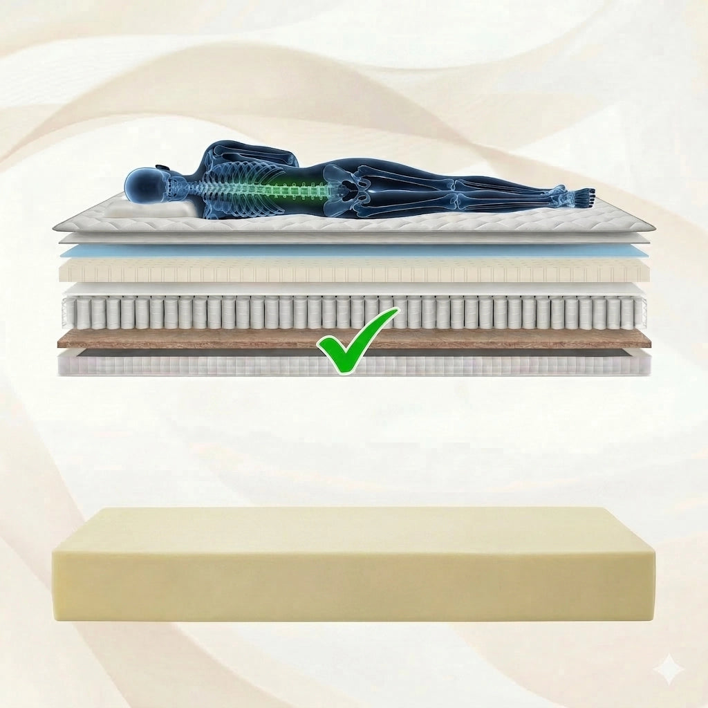 Materasso Ortopedico 160x200 cm H4 Alto 25 cm con 7 Zone a Molle Insacchettate; Schiuma Comfort e Rivestimento in Microfibra