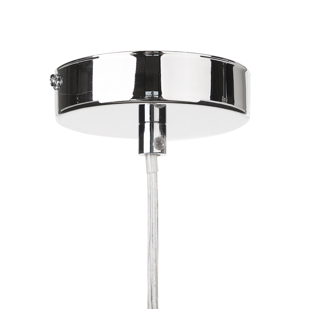Lampada a Sospensione Metallo Trasparente Vetro Acrilico 83 cm Lampadario Decorativo Finitura Lucida Glam