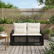 Divano da giardino 2-Numero di posti Nero polyrattan 42026707