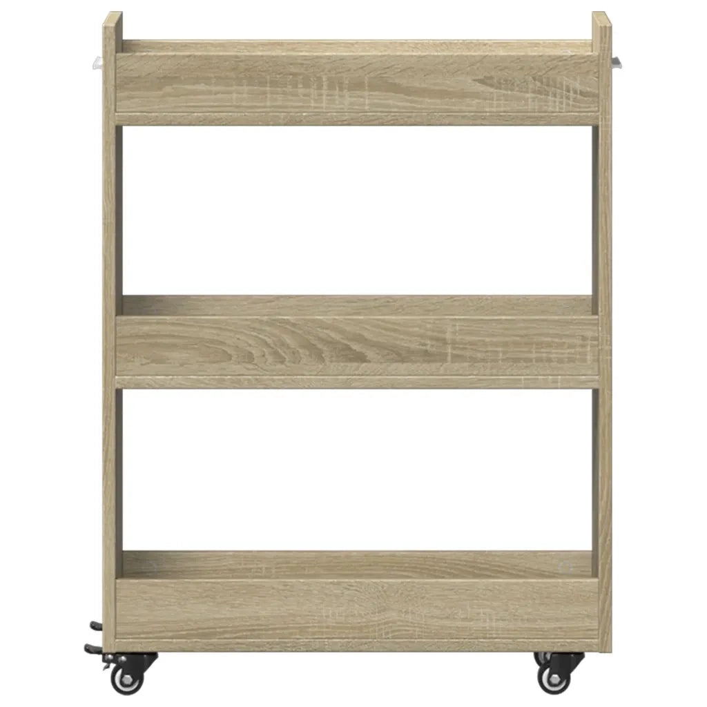 Mobile con Ruote Rovere Sonoma 60x22x79 cm in Legno Multistrato 840417