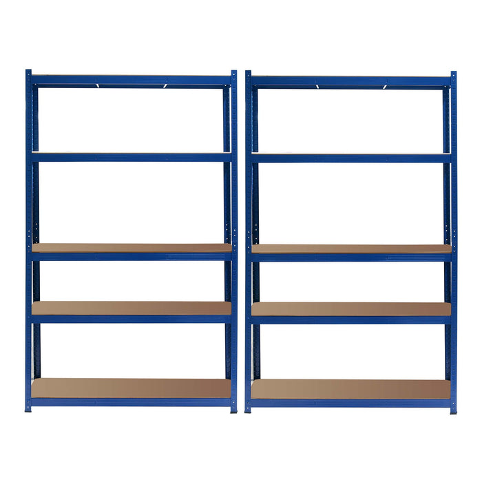 Set 2x Scaffali a incastro per carichi pesanti Blu 120x60x204cm 5 ripiani 200kg/piano