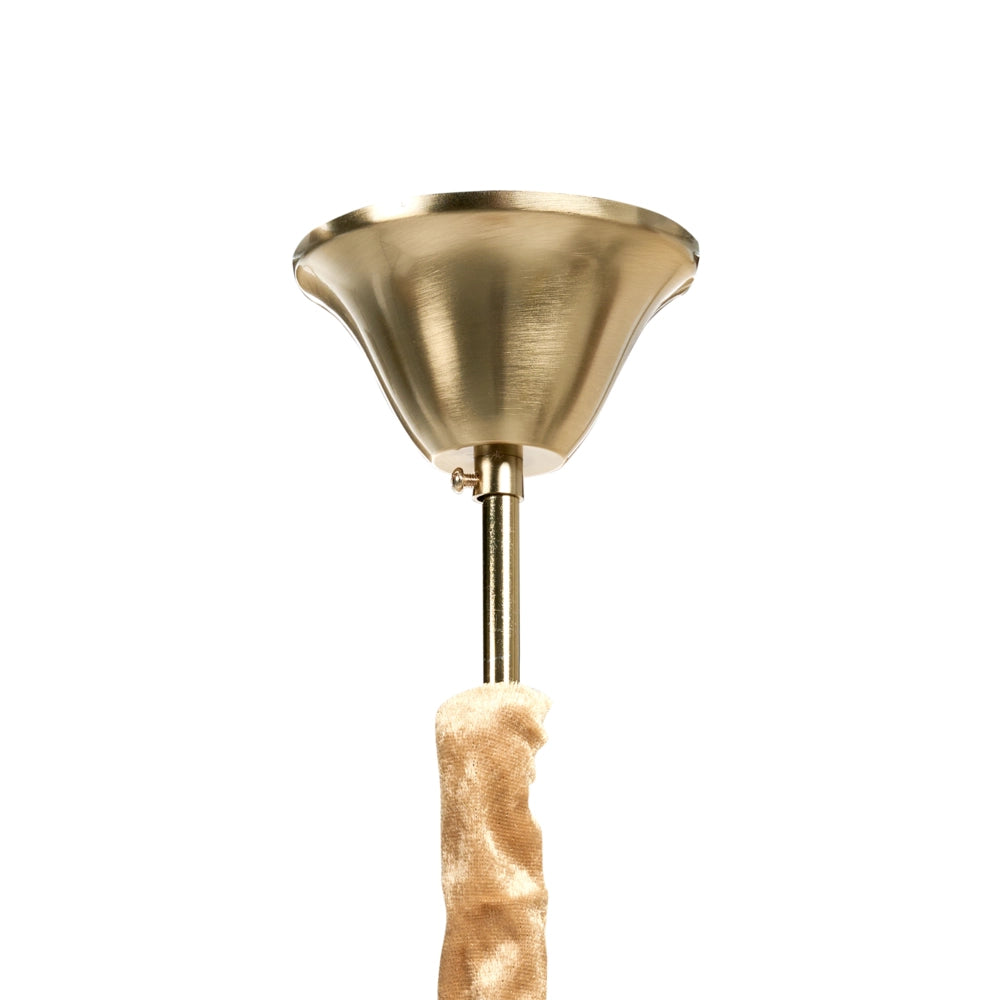Lampadario in metallo vetro e ottone 60 cm Cristalli Stile Glamour