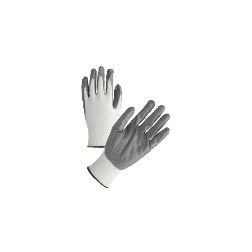 Trade Shop - Guanto Da Lavoro Spalmato In Nitrile Nylon Guanti Protettivi Misura Media Adulti -