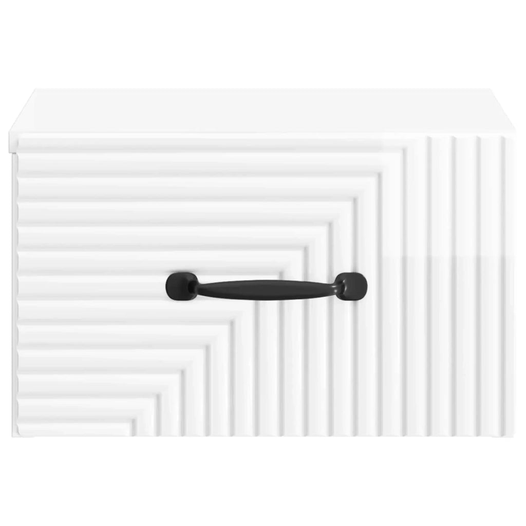 Mobiletto da notte a muro 2 pcs Bianco Lucido 34,5 x 33 x 20 cm