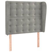 Testiera | Testata ad Orecchio Grigio Chiaro 93x23x118/128 cm in Velluto