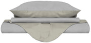 Copripiumino Singolo con Sacco e Federe Doubleface Grigio Chiaro/Panna