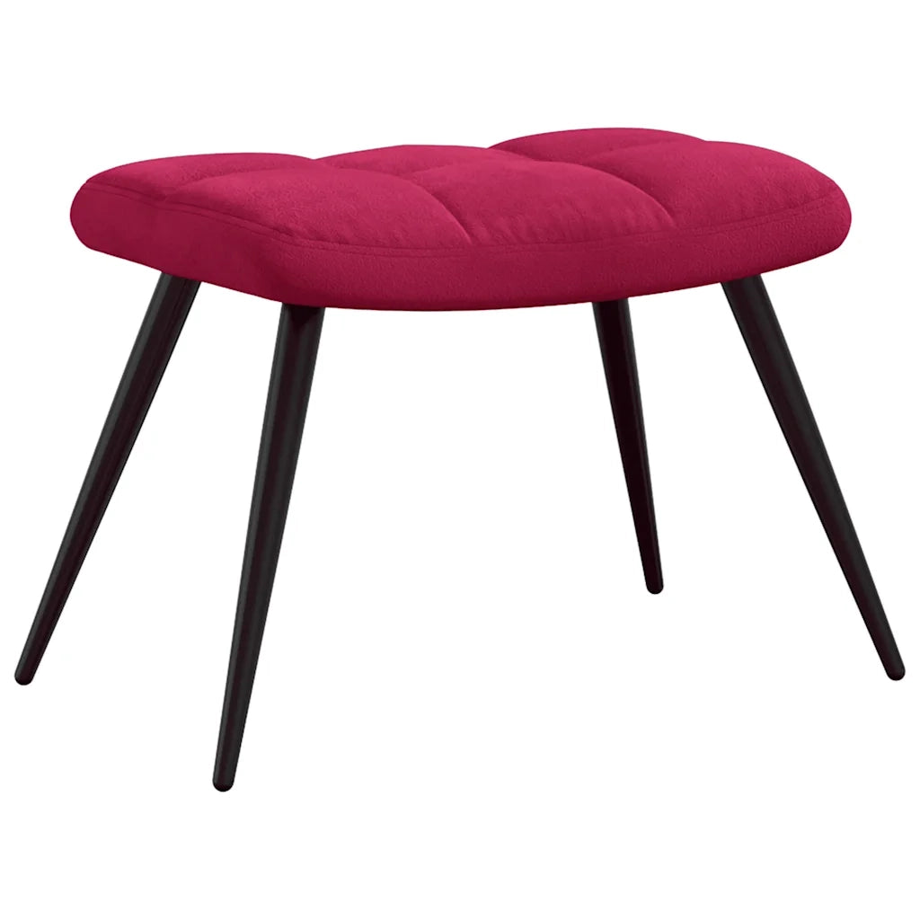 Poltrona Relax con Poggiapiedi Rosso Vino in Velluto 328089