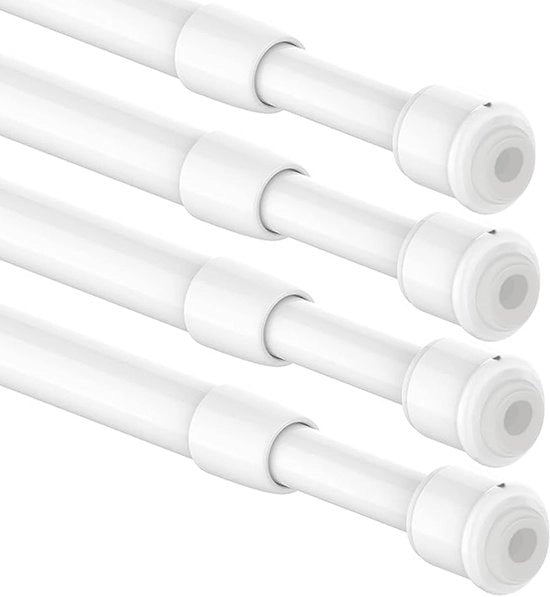 Kit di corda a rullo e stanghe per tende senza perforazione - completo con 4 pezzi - carico massimo 2 kg - corda a rullo estensibile