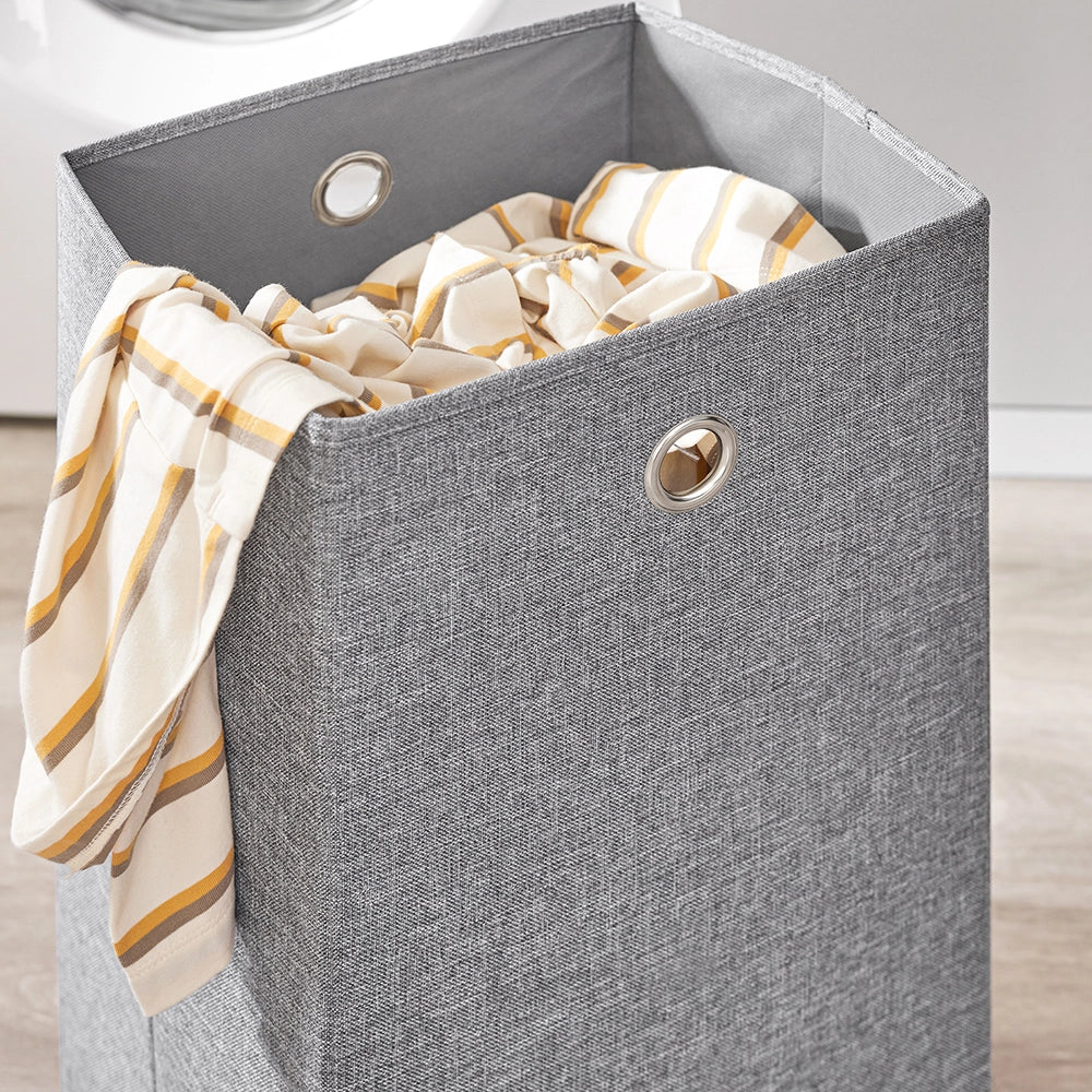 SoBuy Mobile per lavatrice – Armadio da bagno con cesto portabiancheria e cassetto, per lavatrice e asciugatrice, Mobiletto salvaspazio legno, Bianco,100×60×90 cm, BZR217-WN