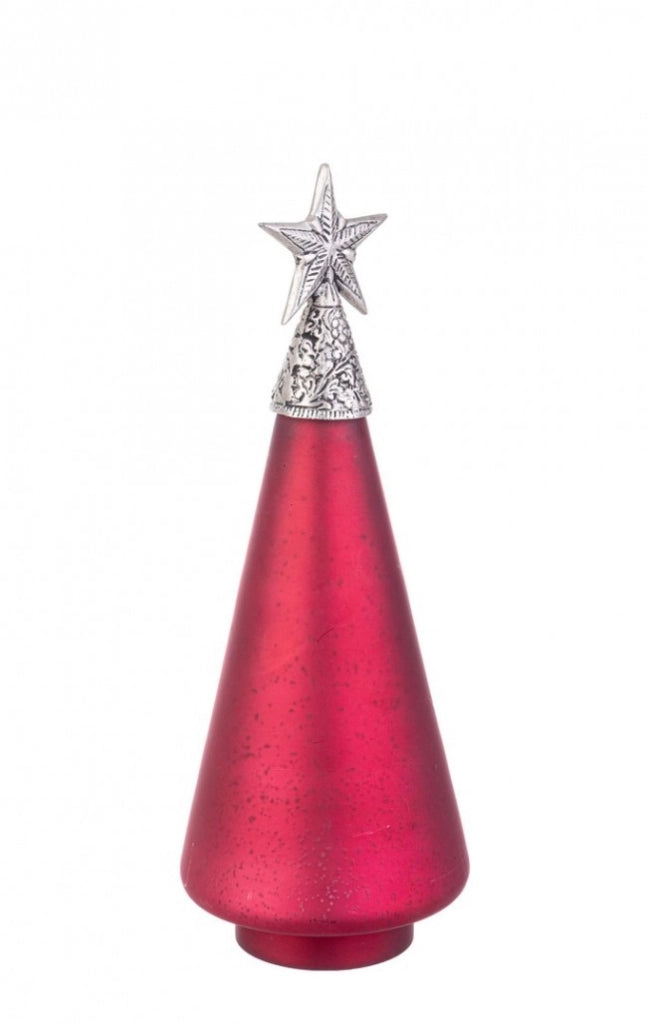 Pino vetro Glow rosso opaco con stella H34