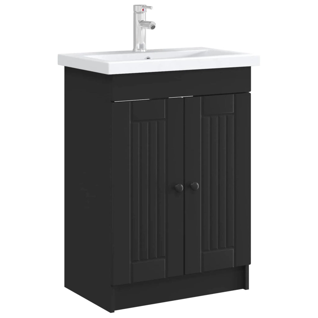 Mobiletto da bagno sotto il lavello Nero 78,5 x 37,5 x 81 cm 890045