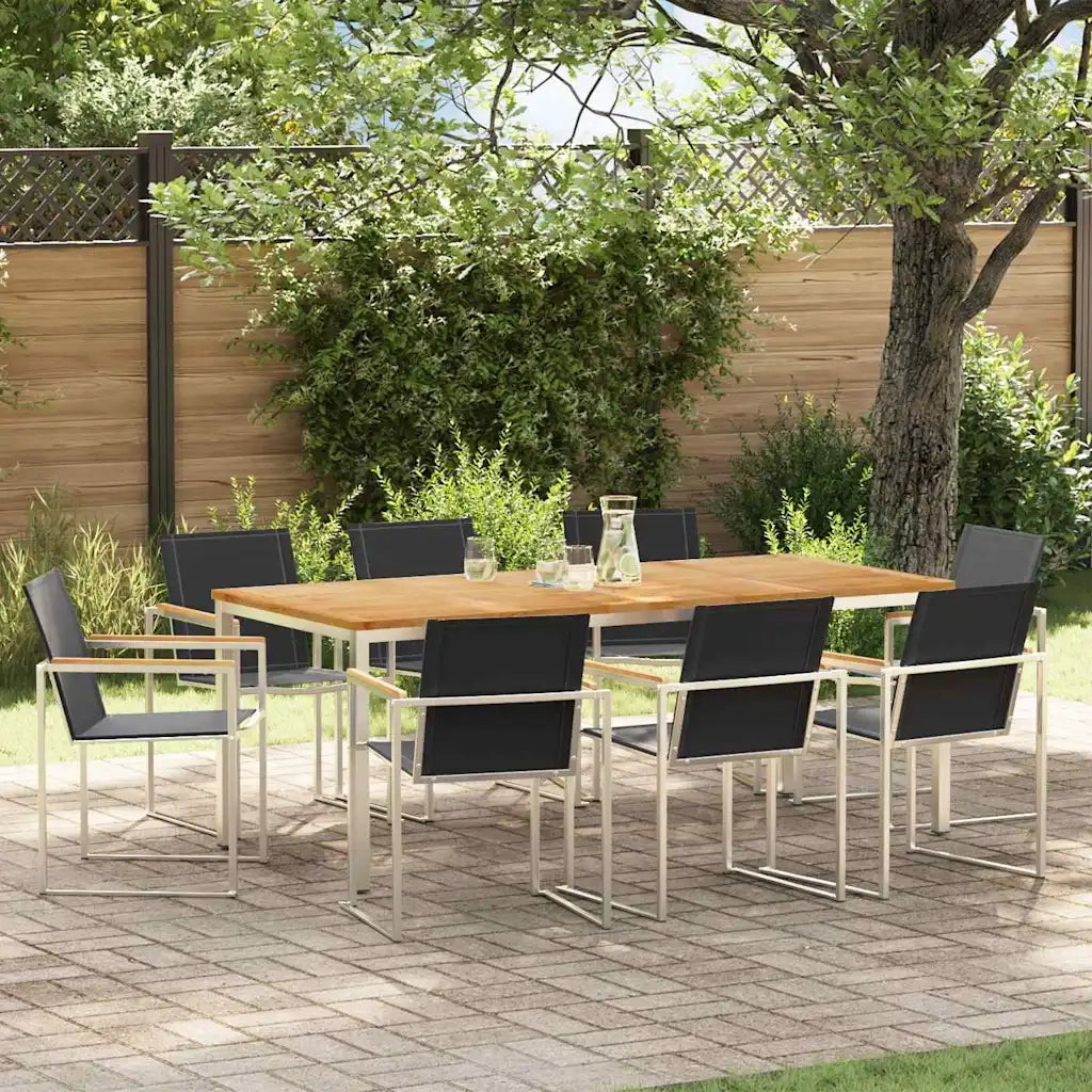 Set da Pranzo per Giardino 9 pcs Marrone Legno di teak solido 3334836