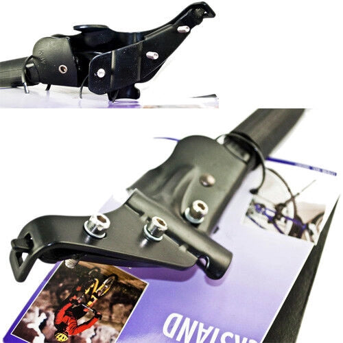 Cavalletto Bici Supporto Bicicletta Laterale 1 Gamba Regolabile Piedi Bici Nero