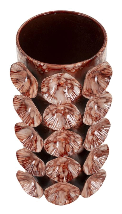 Vaso Drop 12,5x12,5x24 cm in Ferro Rosso