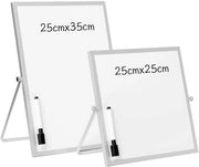 Bord White Magnetico A4 - 25 x 35 cm - Portatile Bicamera - Riscrivibile - cancellabile - Pannello di Ricordo per Casa e Ufficio