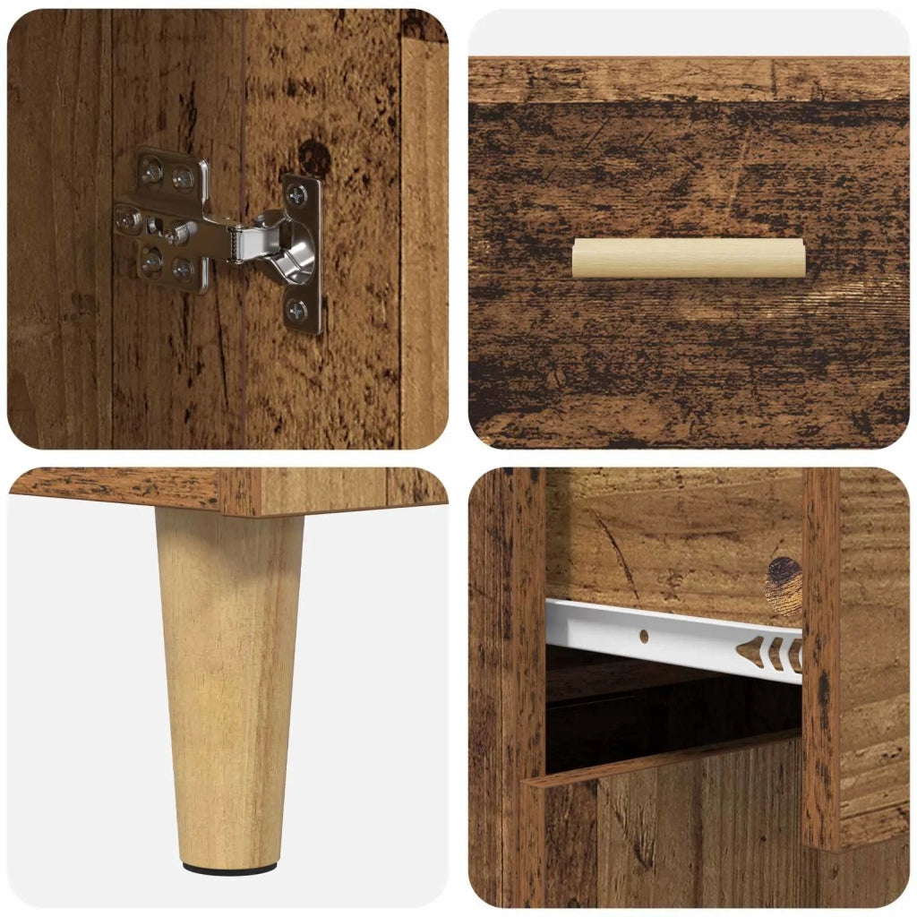 Credenza | Madia | Buffet da pranzo | Armadio da pranzo Legno vecchio 34 x 69.5 x 89 cm Legno multistrato