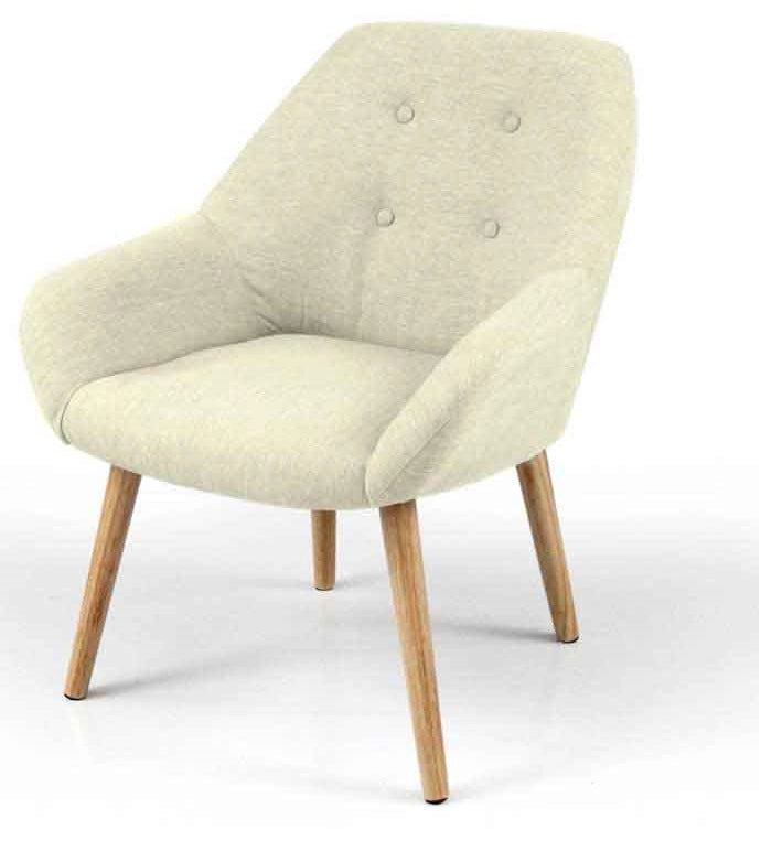 POLTRONA DA INTERNO CON SEDUTA IN TESSUTO 67X66X81 CM COLORE CREMA
