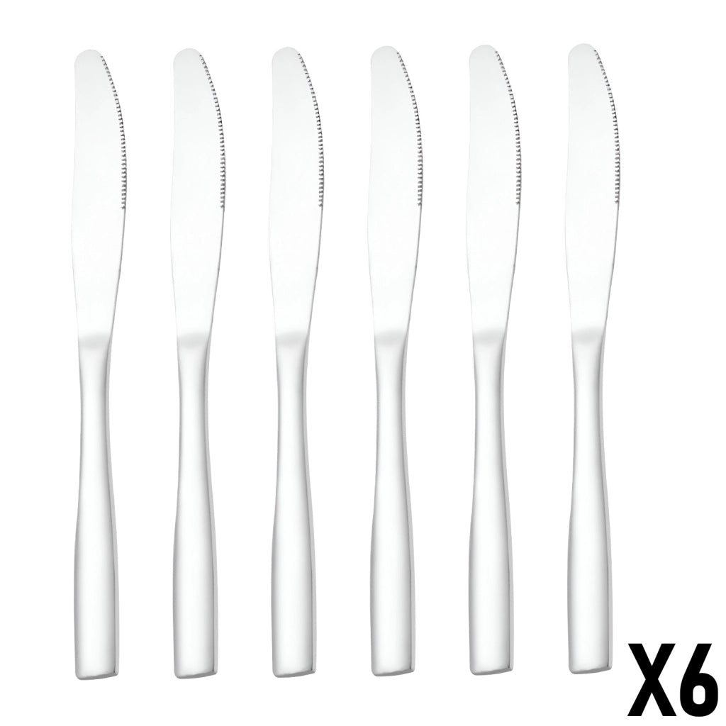 Set di 6 Coltelli da Tavola 23cm in Acciaio Inossidabile ad Alta Resistenza Argento Cheffinger