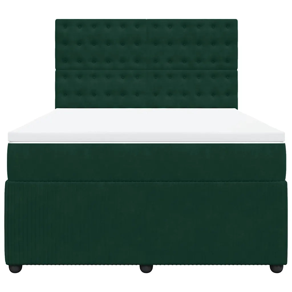 Giroletto a Molle con Materasso Verde Scuro 140x190 cm Velluto 3294649