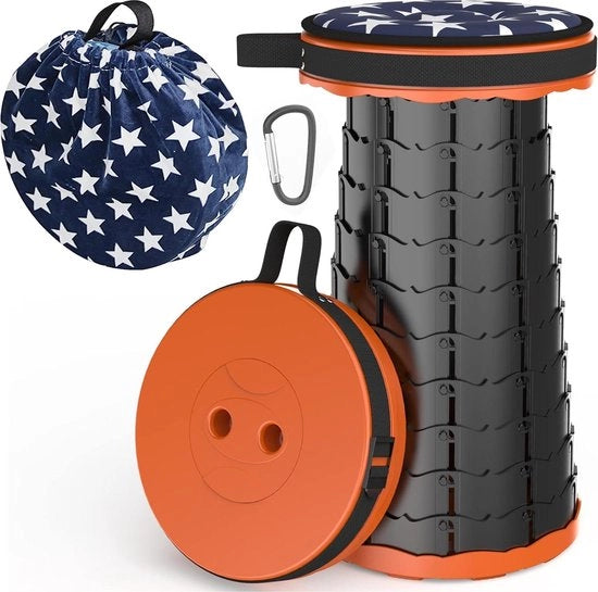 Sedia da Campeggio Telescopica Portatile Pieghevole Leggera per Attività All'Aperto - Massimo Carico 440LB (Arancione) sedia da campeggio pieghevole