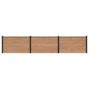 Pannello di Recinzione 3 pcs WPC e Alluminio Marrone