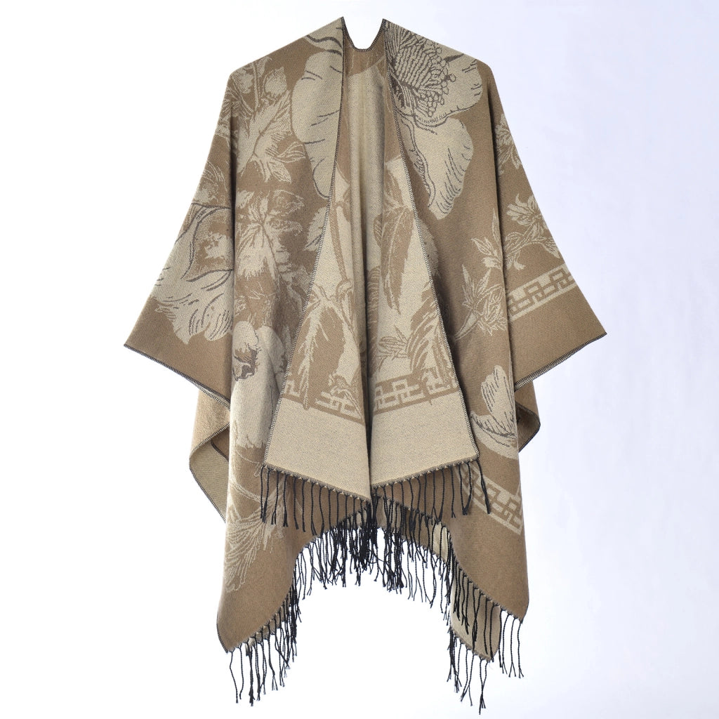 Nuovo scialle/sciarpa/scialle double-face in cashmere jacquard stampato autunno/inverno