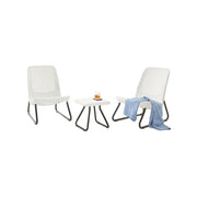 Set salotto da esterno Canmore, Salottino outdoor, Set da balcone o giardino, Composizione soggiorno per esterni, 78x54 h79 cm, Bianco