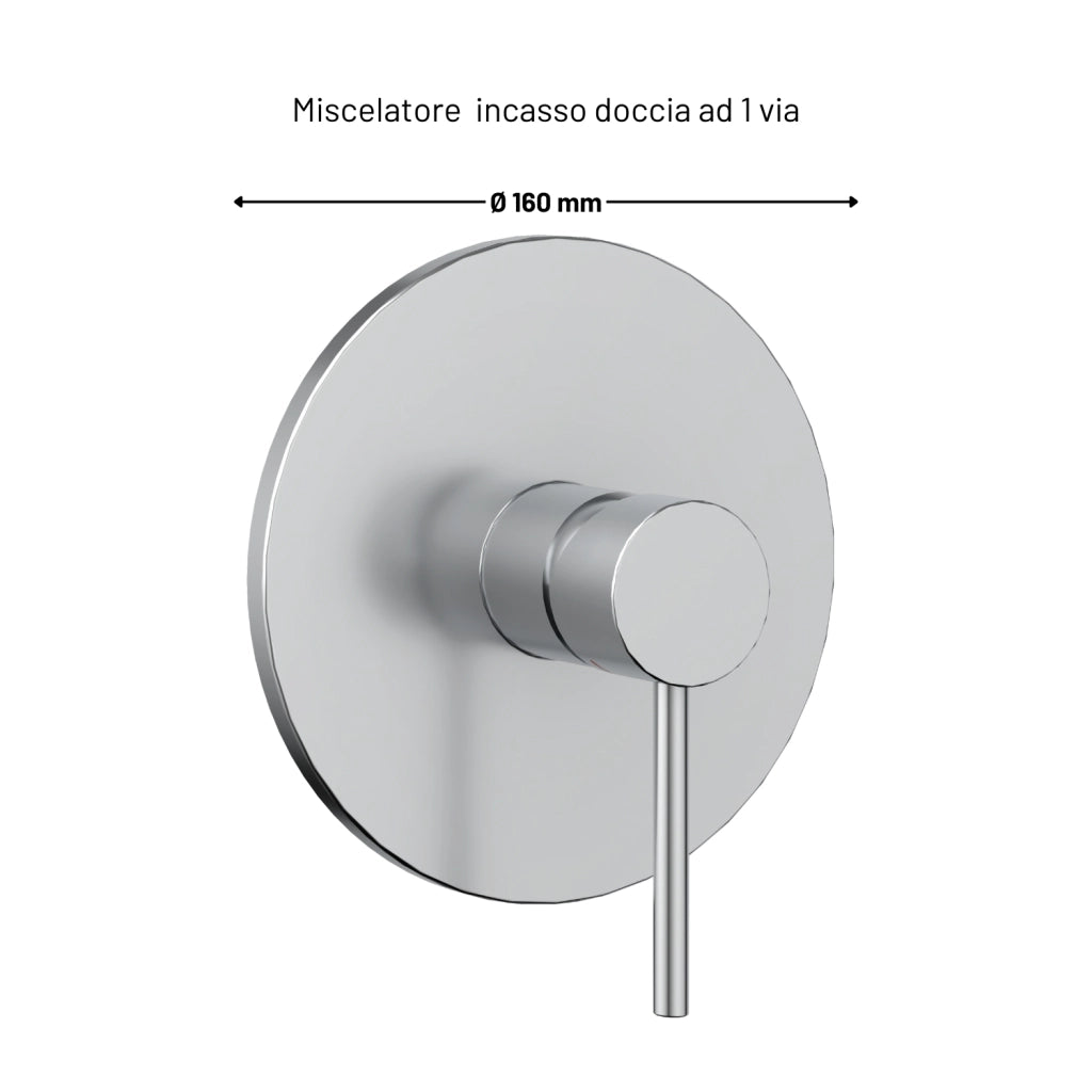 Miscelatore monocomando doccia incasso 1 via serie jazz install box completo *** finitura- nickel spazzolato, confezi...