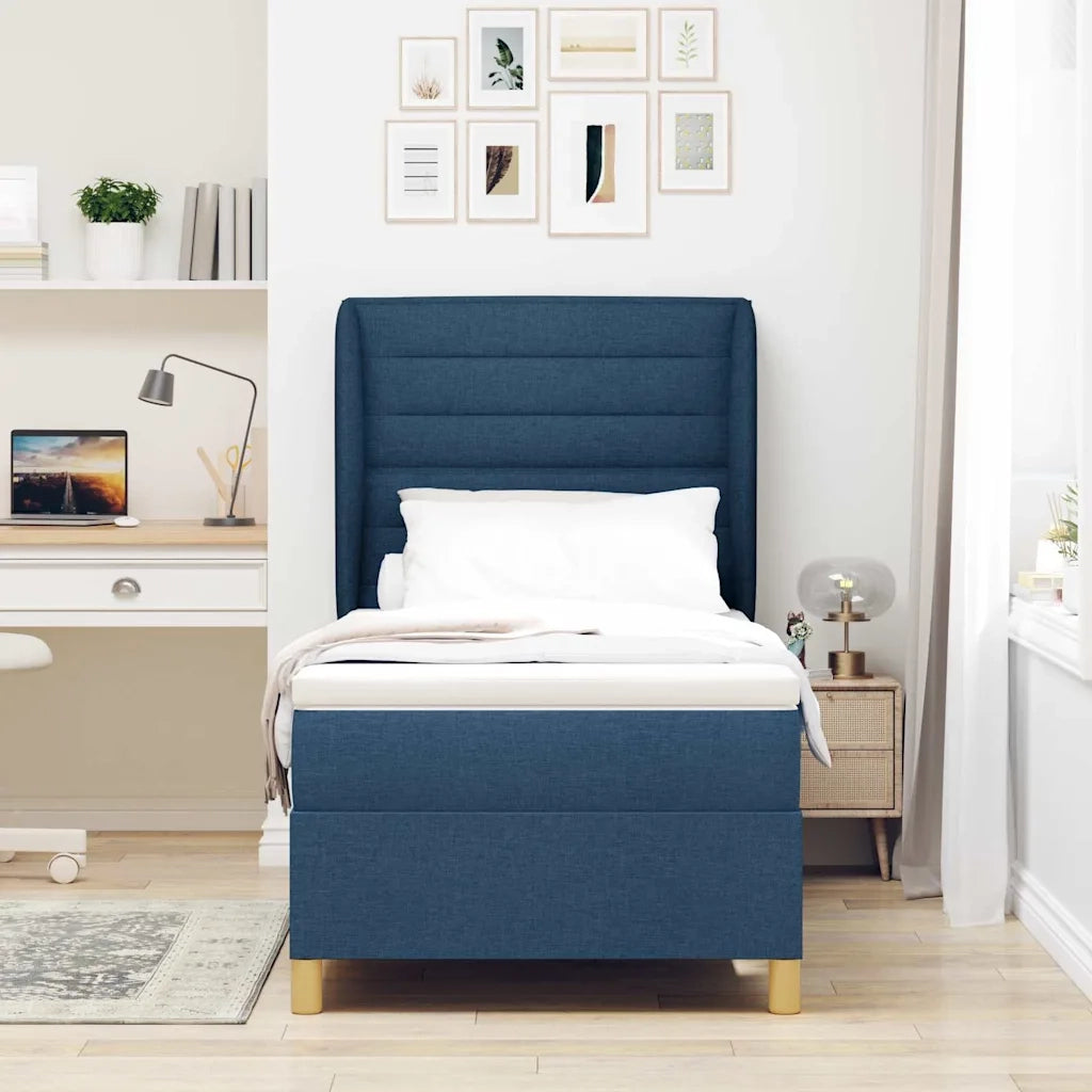 Letto a molle con materasso Blu 200 x 80 cm Tessuto 3340661