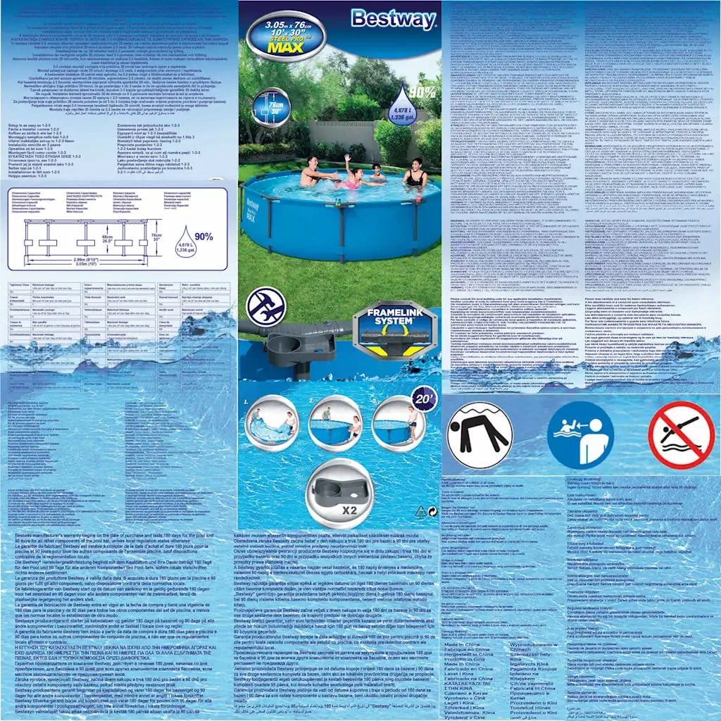 Bestway Set Piscina Steel Pro MAX 305x76 cm 3202537