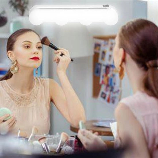 Lampada da trucco portatile 4 LED - Lampada da trucco da caricare senza fili - Facile da installare - Kit di lampada da trucco da mano - Adatto per...