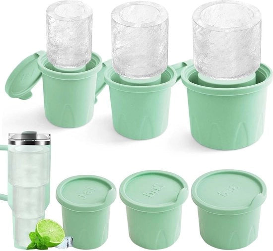 Coppa Stanley a forma di cubetti di ghiaccio - Unica forma di ghiaccio a forma di cubetto in silicone - Grande ghiaccio per un lento scioglimento - Ideale per bicchieri da tè