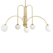 Lampadario in metallo oro e paralume in vetro stile moderno contemporaneo soggiorno sala da pranzo