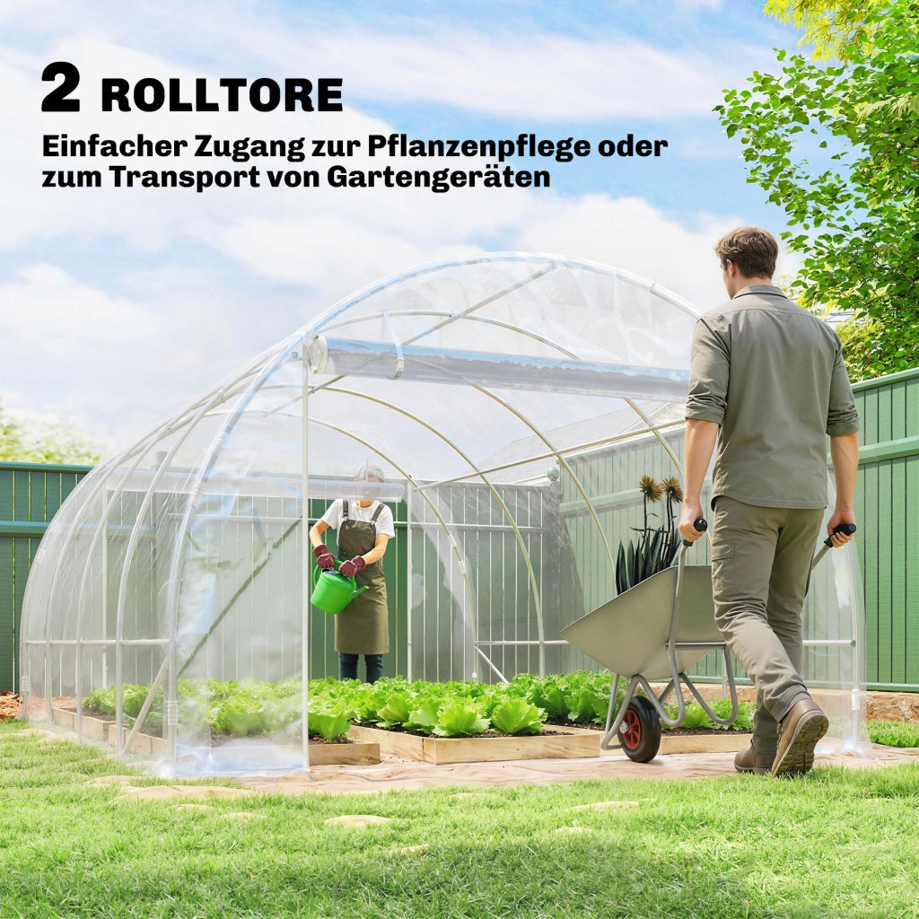 Serra da giardino in acciaio zincato con copertura in PE UV resistente ¨C zephmum ¨C trasparente