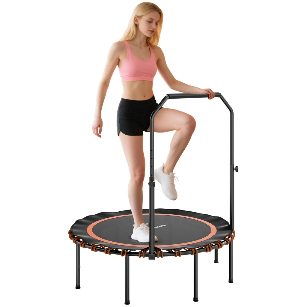 Trampolino Fitness con Manubrio Regolabile ¨C zephmum ¨C Acciaio, Plastica, Arancione