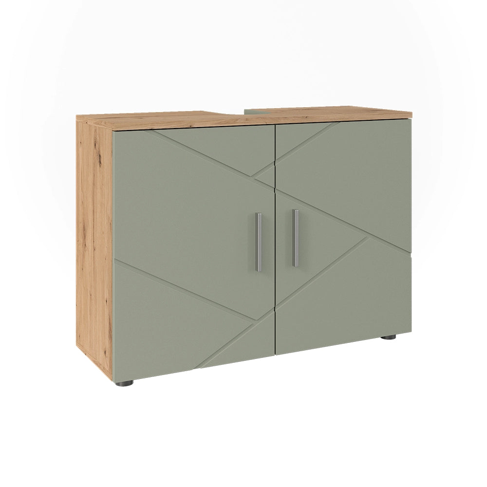 Vicco Mobile sottolavabo per bagno Verde salvia 80 x 59 cm con 2 porte
