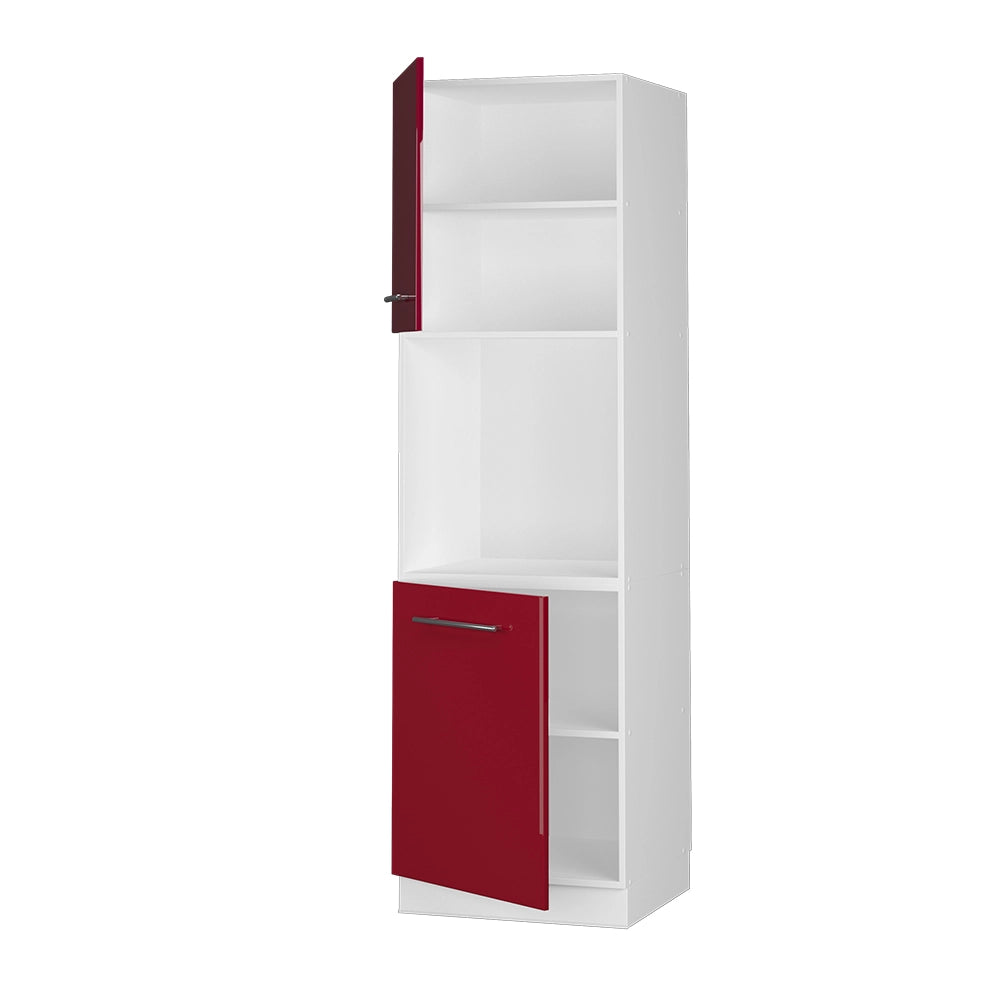 Vicco Mobile per forno da incasso Rosso bordeaux lucido 60 cm con ripiano aperto